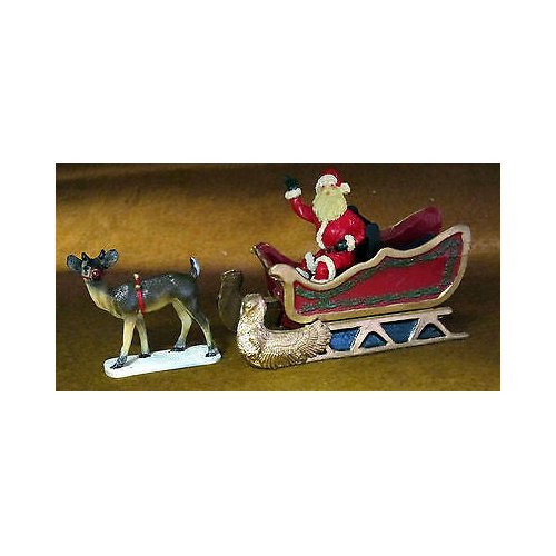 Santa's Magical Flying Sleigh Set Hobby Kit - Unpainted Pewter & Resin 4 Pieces Starter Set
