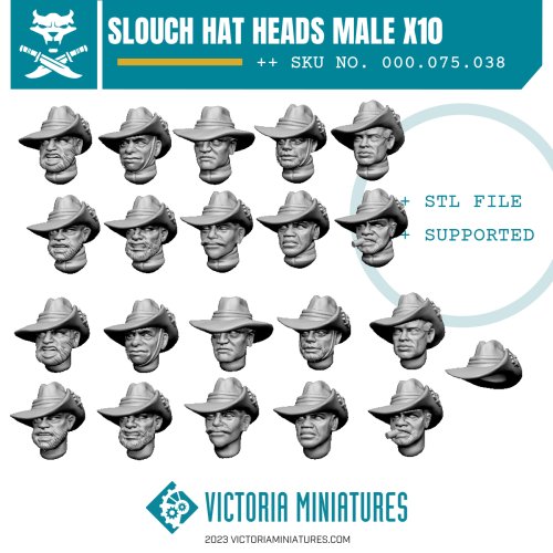 Slouch Hat Heads Male X10