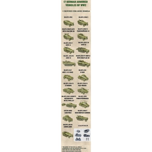 Stl Pack - 17 German Armored Vehicles Of Ww2 + Crewmen (1:56, 28mm) - Personal Use